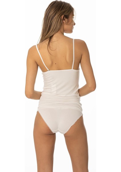 Kadın Dantelli Penye Atlet Külot / Kaşkorse Set - 356 Ekru fiyatları