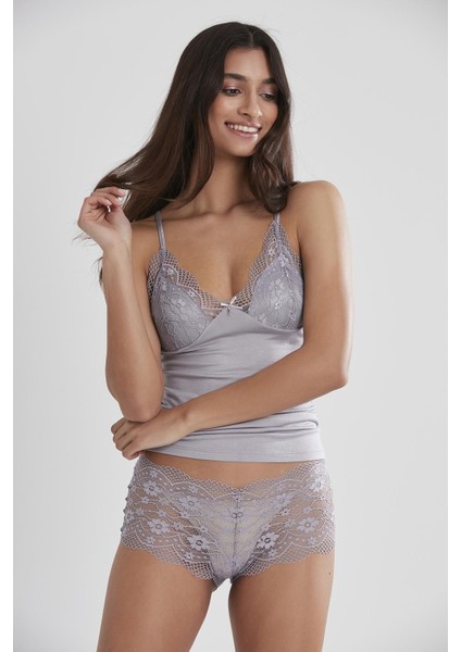 Kadın Dantelli Penye Atlet Külot / Kaşkorse Set - 332 Royal fiyatları