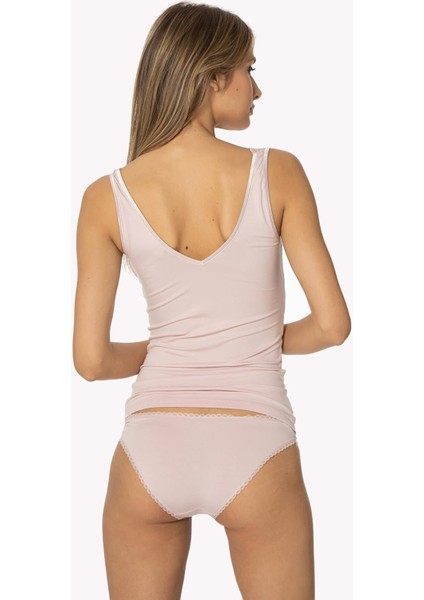 Kadın Dantelli Penye Atlet Külot / Kaşkorse Set - 390 Pudra modelleri