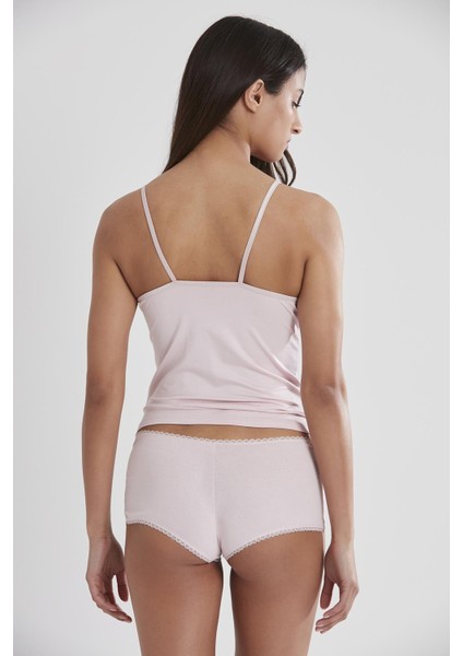 Kadın Dantelli Penye Atlet Külot / Kaşkorse Set - 332 Pudra modelleri