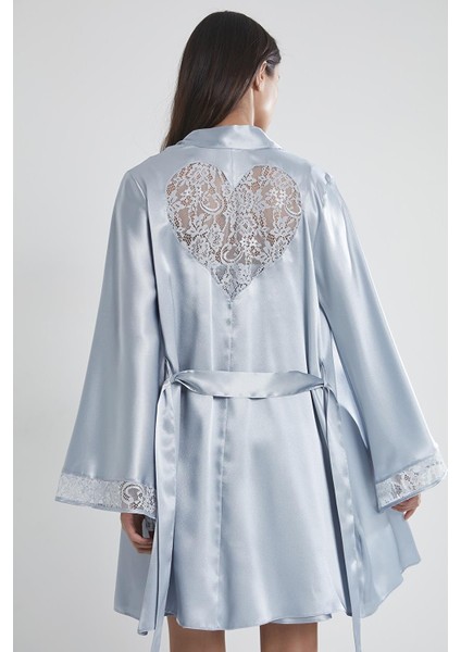 Saten Dantelli Gecelik & Sabahlık Takım - 4090 Mist modelleri