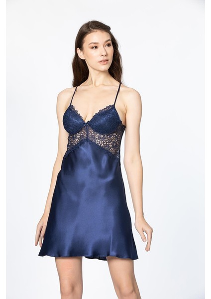 Kadın Saten Altılı Çeyiz Seti - 6625 Lacivert modelleri