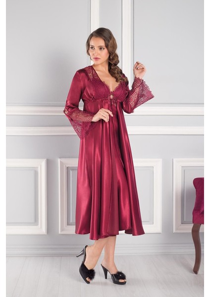 Kadın Saten Altılı Çeyiz Seti 6620 Bordo fiyatları