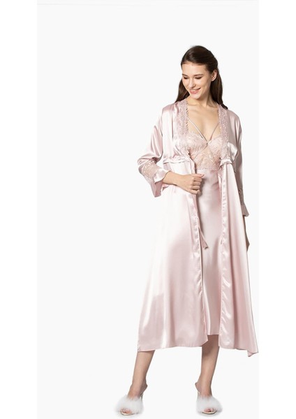 Kadın Saten Altılı Çeyiz Seti - 6025 Pudra fiyatları