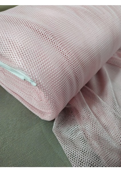 Düz File Tül Perde - Pembe