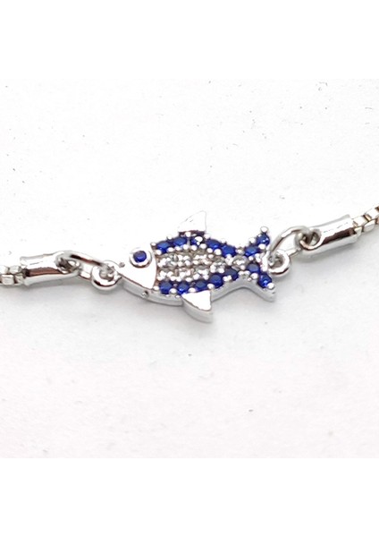 Gümüş Renk Zirkon Taşlı Balık Asansör Bileklik fiyatları