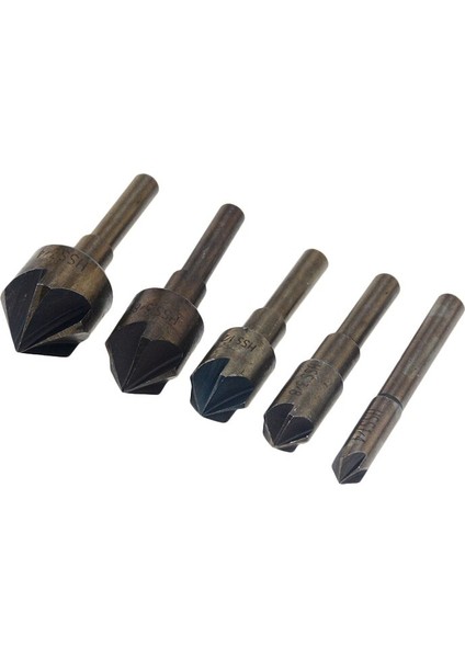 5 Adet/takım Endüstriyel Havşa Matkap Ucu Yuvarlak Şaft Değışım 1/4" 3/8"1/2" 5/8" 3/4" Kit Aracı (Yurt Dışından)