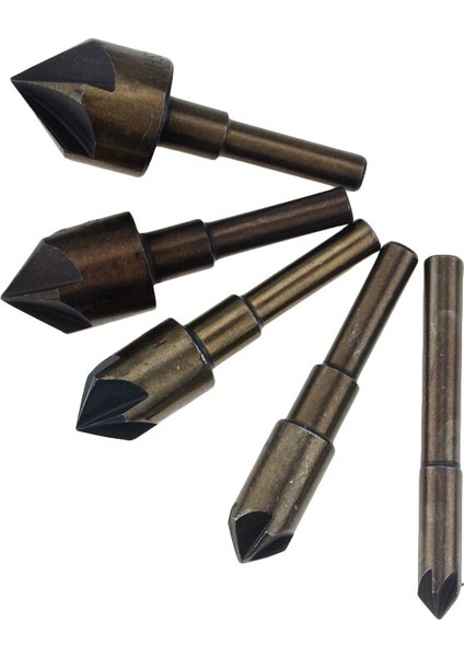 5 Adet/takım Endüstriyel Havşa Matkap Ucu Yuvarlak Şaft Değışım 1/4" 3/8"1/2" 5/8" 3/4" Kit Aracı (Yurt Dışından)