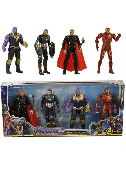 Endgame Işıklı 4'lü Set-Thor,ıronman,thanos,amerika