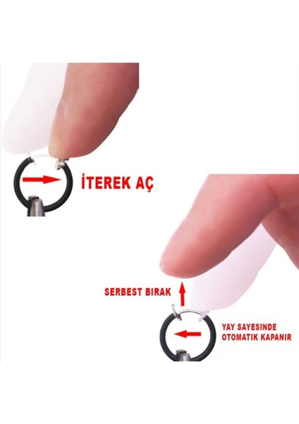 Unisex Gümüş Cerrahi Çelik Deliksiz Sıkıştırmalı Fake Piercing Tragus Helix Küpe fırsatları