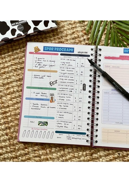 Hayallerinin Peşinden Git Spiralli Sticker'lı Tarihsiz Konuşan Ajanda Haftalık Planlayıcı Defter
