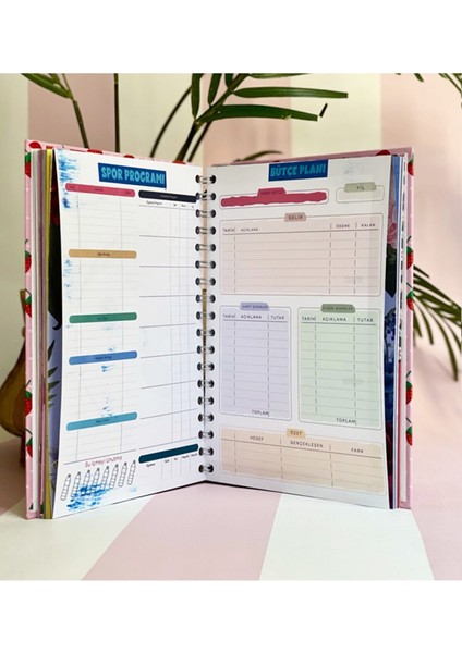 Hayallerinin Peşinden Git Spiralli Sticker'lı Tarihsiz Konuşan Ajanda Haftalık Planlayıcı Defter