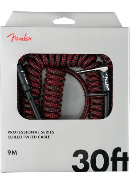 Professional Coil Cable 30&quot; Red Tweed 9 Metre