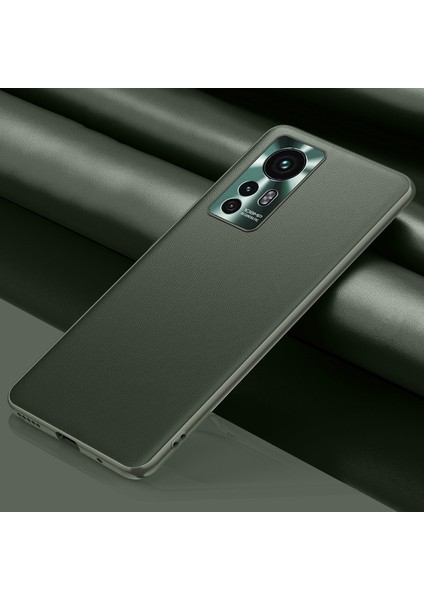 Xiaomi Mi 12 Pro 5g Düz Cilt Deri Telefon Kılıfı Için Siyah (Yurt Dışından)