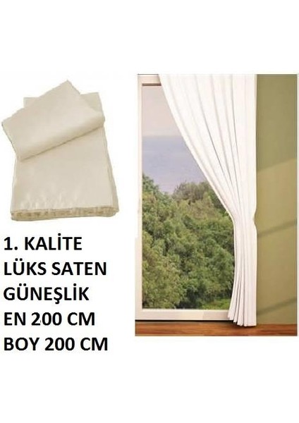 Beyaz Renk Saten Güneşlik 2*2