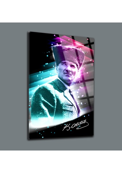 Atatürk 1 Cam Tablo-Atatürk Tablosu
