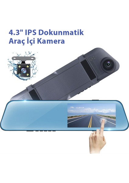 4.3 Inç Arka ve Ön Görüş Kayıt Sistemli G- Sensörlü Dikiz Aynası fiyatları