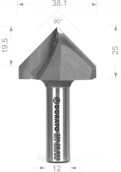 2 Ağızlı 90° V Uçlu Karbür Cnc, Freze Ucu