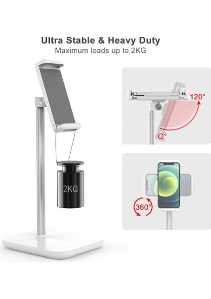 Yüksekliği Ayarlanabilir Taşınabilir Masaüstü Evrensel Tablet Tutucu (Yurt Dışından)