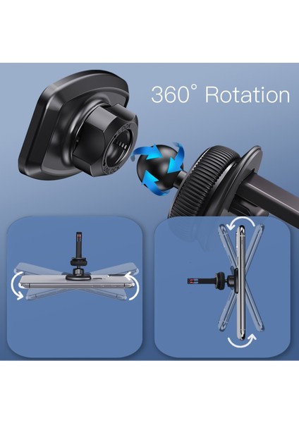C128 Manyetik 360 ° Dönebilen Havalandırmaya Montaj Araba Telefon Tutucu (Yurt Dışından)