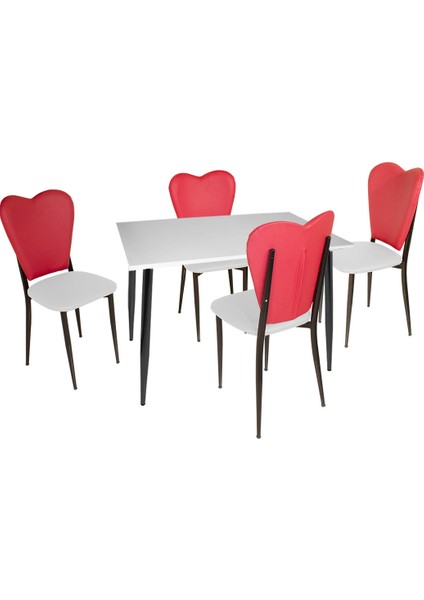 Aşk-I Derun - Manolya Mutfak Masa Takımı - Pembe Beyaz