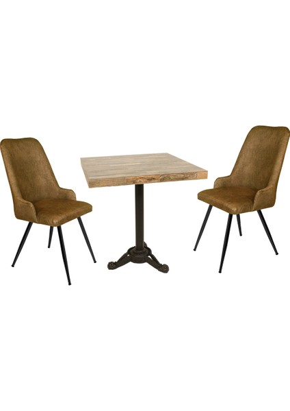 Çipa Laminat Kare - Çırağan 2li Masa Takımı - Kahve