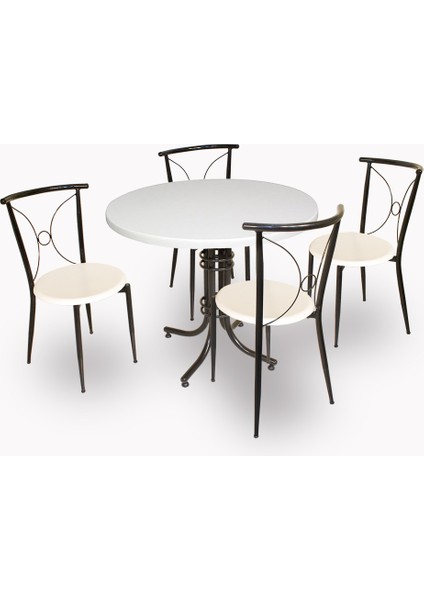 Buket Werzalit Yuvarlak Esb - Tiffany Mutfak Masa Takımı - Beyaz