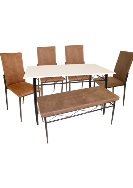 Bergama Mega - Gözde Banklı Mutfak Masa Takımı (6 Kişilik) fırsatları