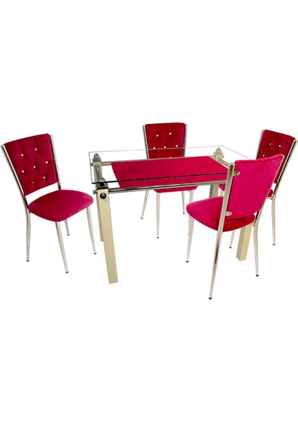 Kapitoneli Cam Mutfak Masa Takımı (Kumaş) - Gökkuşağı fırsatları