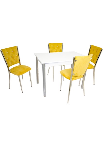 Akasya Kapitoneli Mutfak Masa Takımı (Kumaş) - Yeşil fiyatları