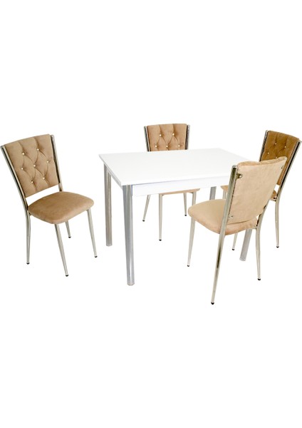 Akasya Kapitoneli Mutfak Masa Takımı (Kumaş) - Yeşil indirimleri