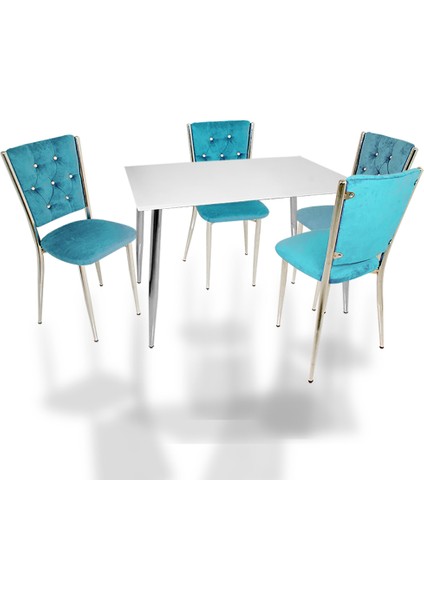 Manolya Kapitoneli Mutfak Masa Takımı (Kumaş) - Yeşil modelleri