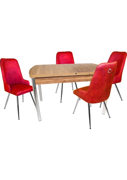 Kelebek Uzayan Masa - Çırağan Mutfak Masa Takımı (Ceviz Masa) - Bordo