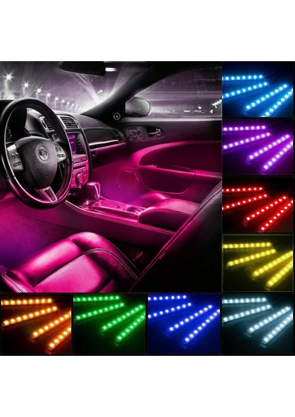 USB Girişli Ayak Altı LED Sese Duyarlı LED Müziğe Duyarlı 12 LED