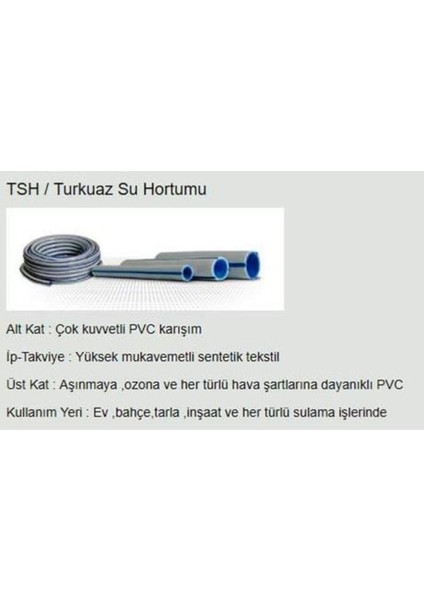 100 Metre Turkuaz Çif Katlı Kat Arası Örgülü Silikonlu Hortum 1/2 (16 Lık) fiyatları