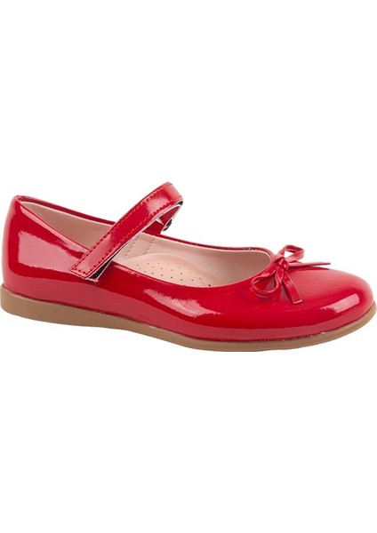 Jessica Tek Cırtlı Pu Deri Kız Çocuk Babet Ayakkabı Kırmızı indirimleri