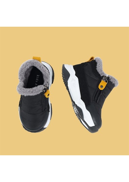 Manarola Çift Fermuarlı Içi Peluş Kürklü Paraşüt Kumaş Erkek Çocuk Bot Siyah indirimleri