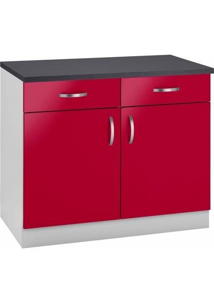 Tdesigno Boran Mutfak Çekmeceli Alt Modül 120 cm Kırmızı