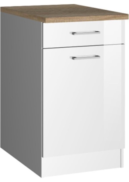 Tdesigno Ares Mutfak Çekmeceli Alt Modül Çok Amaçlı Dolap 60 cm Beyaz