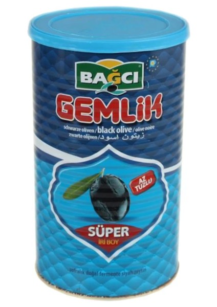 Az Tuzlu Ge mlik Iri Boy Siyah Zeytin Teneke 800 gr