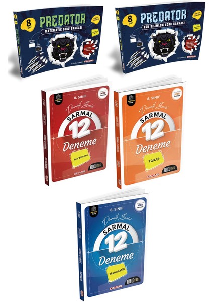 2022 8. Sınıf Predatör ve Deneme Set 5 Kitap