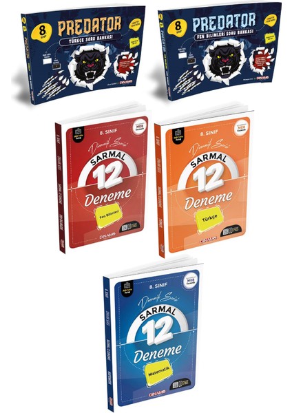 2022 8. Sınıf Predatör ve Deneme Set 5 Kitap