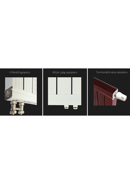 Avantgarde Serisi Alüminyum Radyatör Yükseklik 40 cm Genişlik 23 cm ( 4 Dilim )