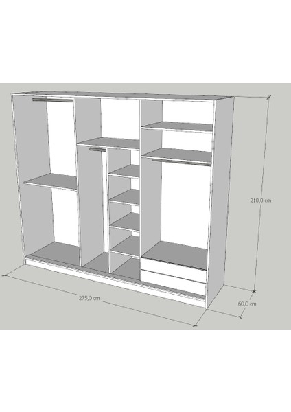 Sürgülü Gardırop Koton Vizon 275 cm modelleri