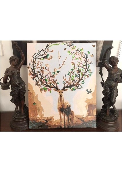 Mistik Geyik Sayılarla Boyama Seti 40X50 cm (Tuvale Gerili) fiyatları
