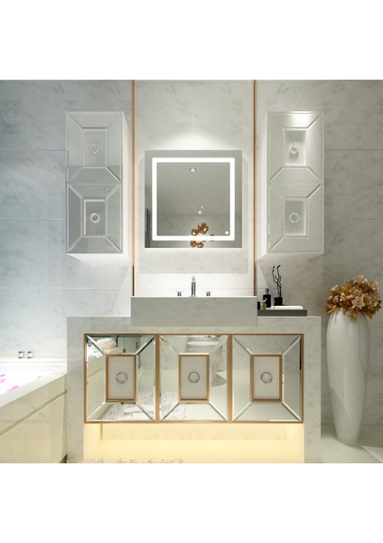 Camex Kare LED Işıklı Dekoratif Duvar Aynası