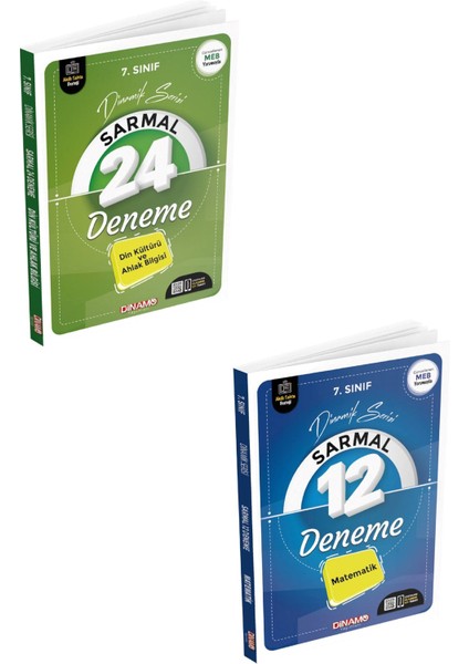 2022 7. Sınıf Sarmal Deneme Din Kültürü ve Ahlak Bilgisi, Matematik 2'li Set