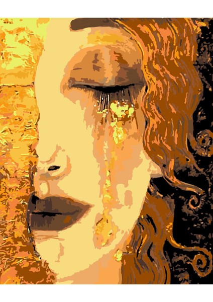 Gustav Klimt Ağlayan Kadın Sayılarla Boyama Seti 40X50 cm (Tuvale Gerili)