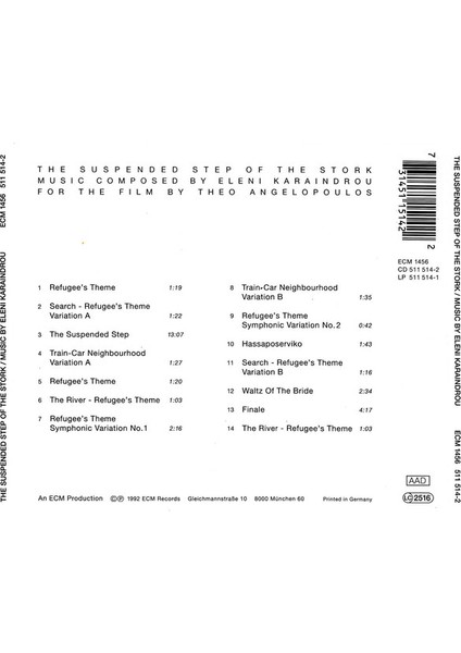 Eleni Karaindrou – The Suspended Step Of The Stork CD fiyatları