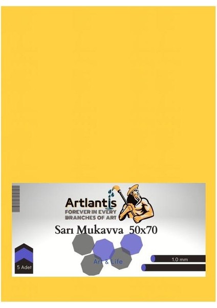 Sarı Renkli Mukavva 50X70 5 Adet Artlantis Renkli Mukavva 5 Adet